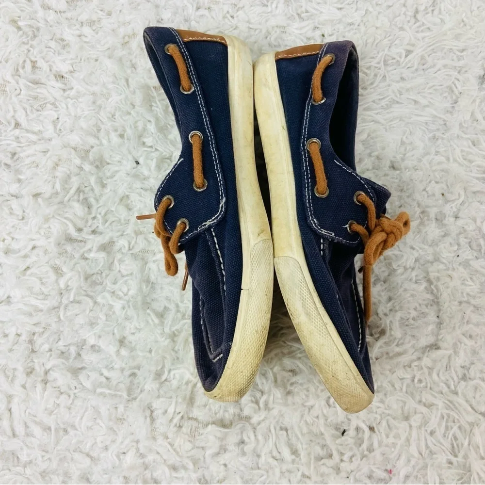 Cat & Jack Navy Blue Canvas Boat Shoes size 4